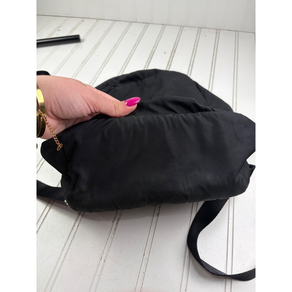 Adidas Originals Mini Black Nylon Quilted Trefoil Logo Backpack Bag - Picture 3 of 10